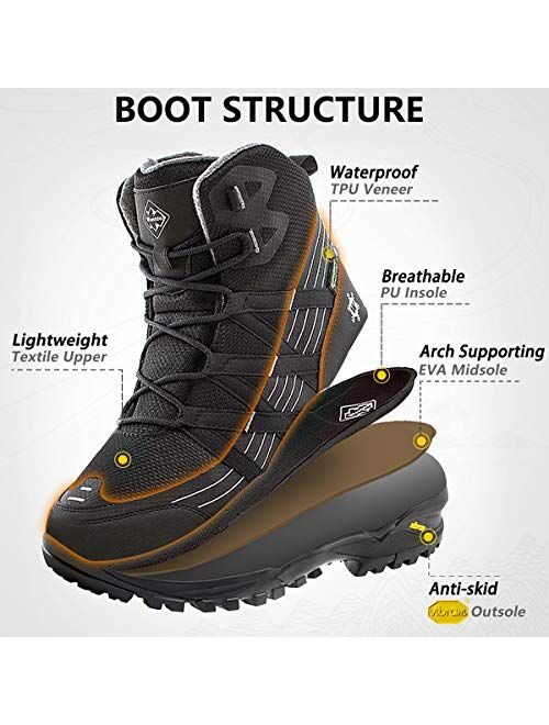 Wantdo Men's Waterproof Hiking Boots,Lightweight Ankle Boots for Outdoor Hiking Camping Hunting