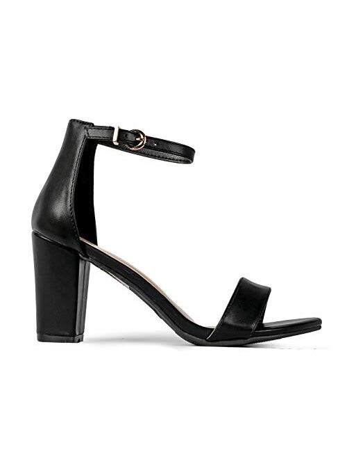 J. Adams Elaine High Heel - Classic Adjustable Ankle Strap Chunky Block Pumps