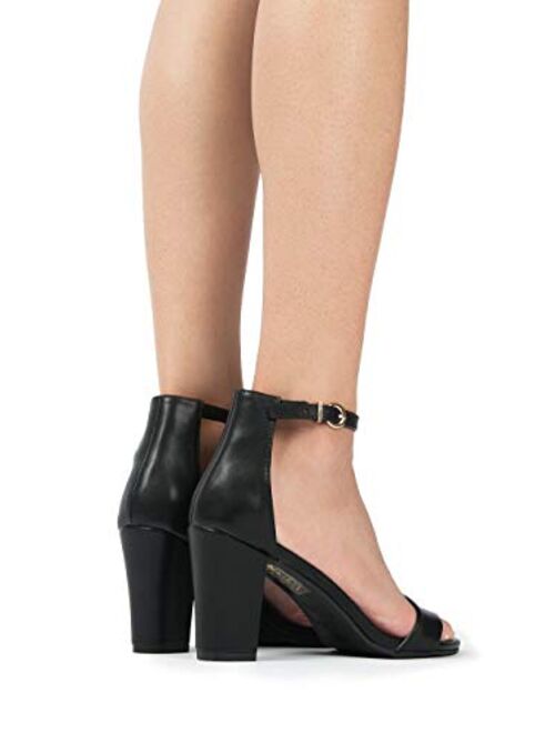 J. Adams Elaine High Heel - Classic Adjustable Ankle Strap Chunky Block Pumps