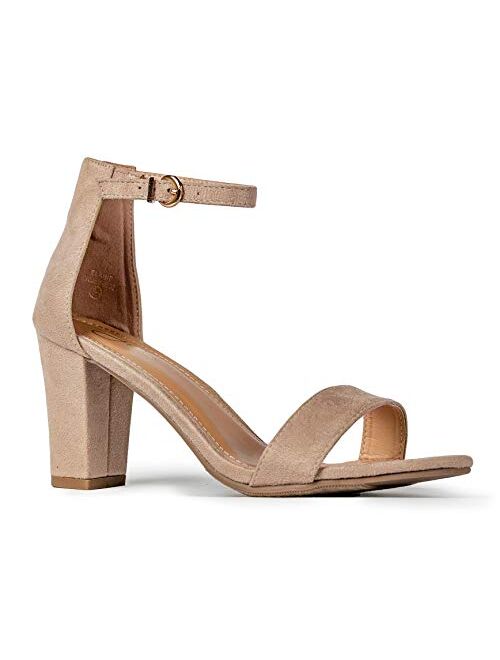 J. Adams Elaine High Heel - Classic Adjustable Ankle Strap Chunky Block Pumps