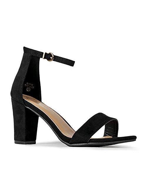 J. Adams Elaine High Heel - Classic Adjustable Ankle Strap Chunky Block Pumps