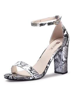 Women's IN4 Cookie-HI Chunky Block High Heel Open Toe Ankle Strap Dress Party Wedding Pump Sandals