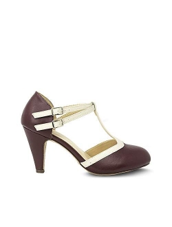 Kimmy-58 Women's Mary Jane T-Strap Round Toe Pump