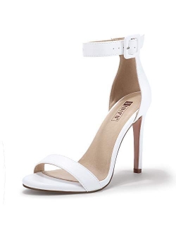 Women's Dressy High Heel Stiletto Sandals Open Toe Buckled Party Wedding Shoes Heels for Women Bride