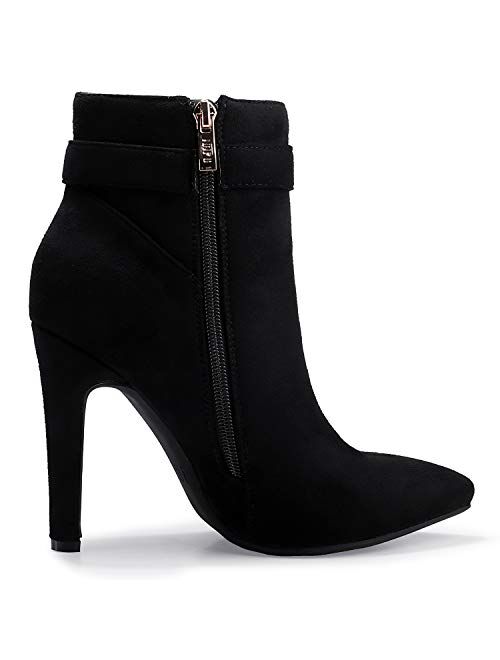 Buy IDIFU Women's Dana Pointed Toe Stiletto High Heels Ankle Booties ...