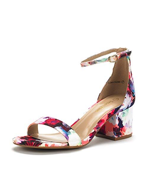 DREAM PAIRS Women's Low-Chunk Low Heel Pump Sandals