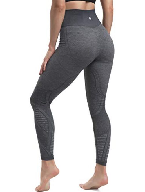 RUNNING GIRL High Waist Seamless Yoga Leggings for Women,Tummy Control Laser Cut-Out Compression Shapewear Leggings