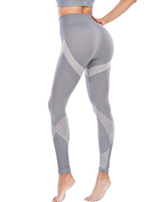 RUNNING GIRL 5 inches High Waist Yoga Leggings, Compression Workout Leggings for Women Yoga Pants Tummy Control