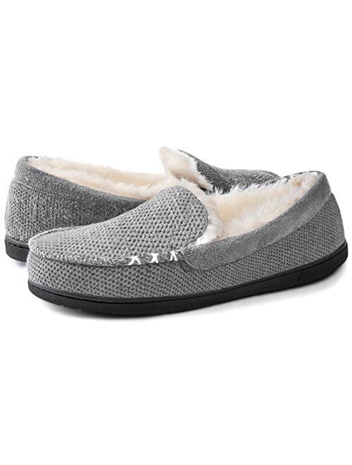 RockDove Women's Chenille Faux Fur Lined Moc Slipper