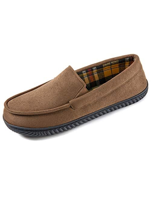 RockDove Men's Flannel Lined Memory Foam Loafer Slipper