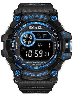 Mens Digital Sports Watches Multifunctional 50M Waterproof LED Alarm Backlight Watch