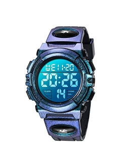 Kid's Watch,Boys Watch Digital Sport Outdoor Multifunction Chronograph LED 50M Waterproof Alarm Calendar Analog Watch for Children with Silicone Band