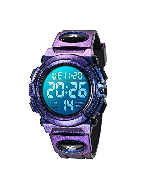 Kid's Watch,Boys Watch Digital Sport Outdoor Multifunction Chronograph LED 50M Waterproof Alarm Calendar Analog Watch for Children with Silicone Band