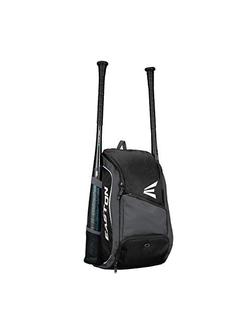 EASTON GAME READY Bat & Equipment Backpack Bag, 2021, Baseball Softball, 2 Bat Pockets or for Water Bottles, Vented Main Compartment, Vented Shoe Pocket, Zippered Valuabl