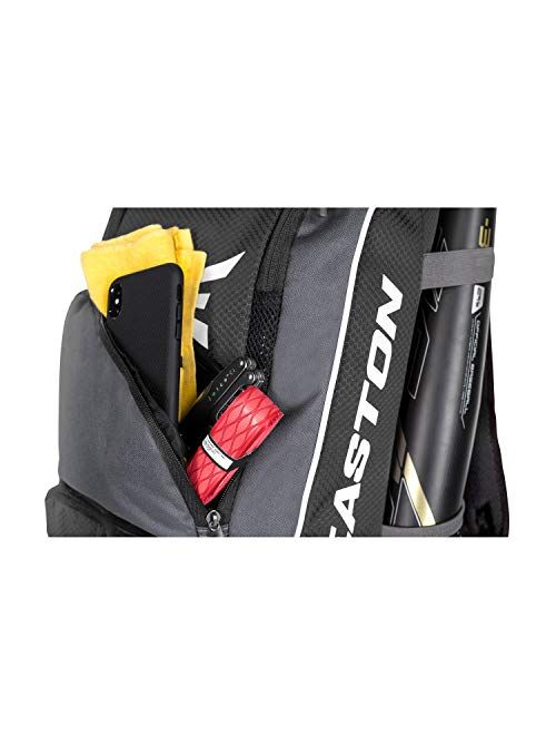 EASTON GAME READY Bat & Equipment Backpack Bag, 2021, Baseball Softball, 2 Bat Pockets or for Water Bottles, Vented Main Compartment, Vented Shoe Pocket, Zippered Valuabl