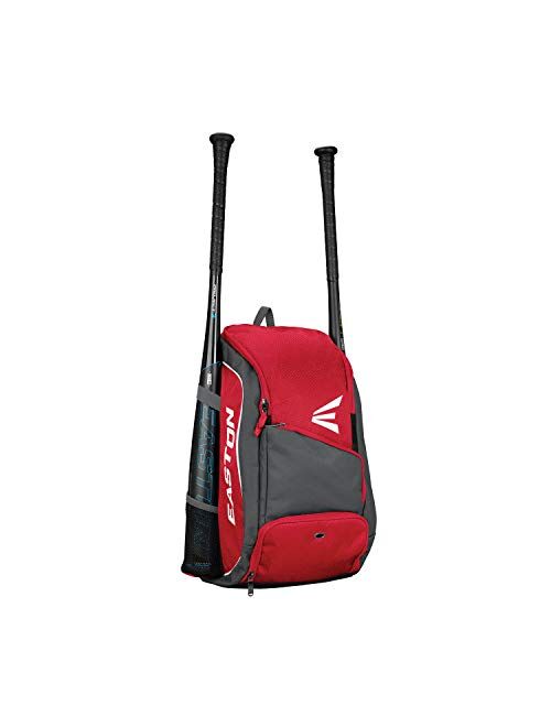 EASTON GAME READY Bat & Equipment Backpack Bag, 2021, Baseball Softball, 2 Bat Pockets or for Water Bottles, Vented Main Compartment, Vented Shoe Pocket, Zippered Valuabl