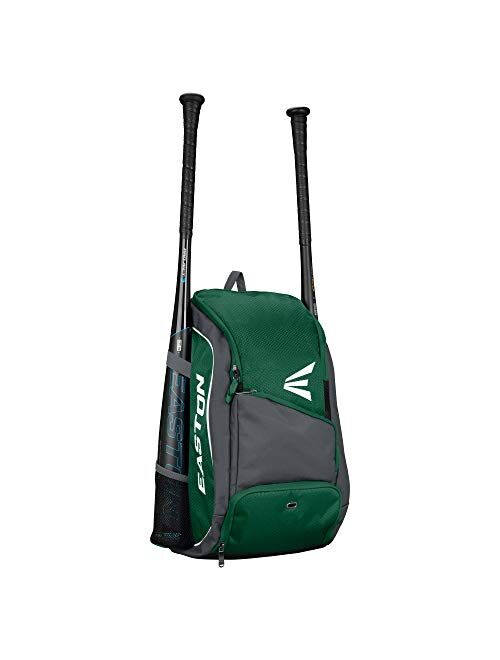 EASTON GAME READY Bat & Equipment Backpack Bag, 2021, Baseball Softball, 2 Bat Pockets or for Water Bottles, Vented Main Compartment, Vented Shoe Pocket, Zippered Valuabl