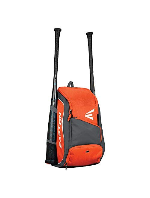 EASTON GAME READY Bat & Equipment Backpack Bag, 2021, Baseball Softball, 2 Bat Pockets or for Water Bottles, Vented Main Compartment, Vented Shoe Pocket, Zippered Valuabl