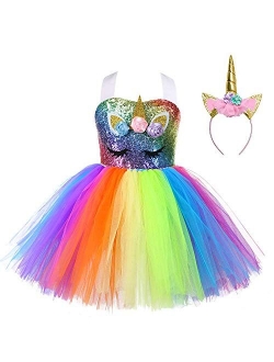 Flower Unicorn Costume for Girls Pageant Princess Tutu Party Dresses