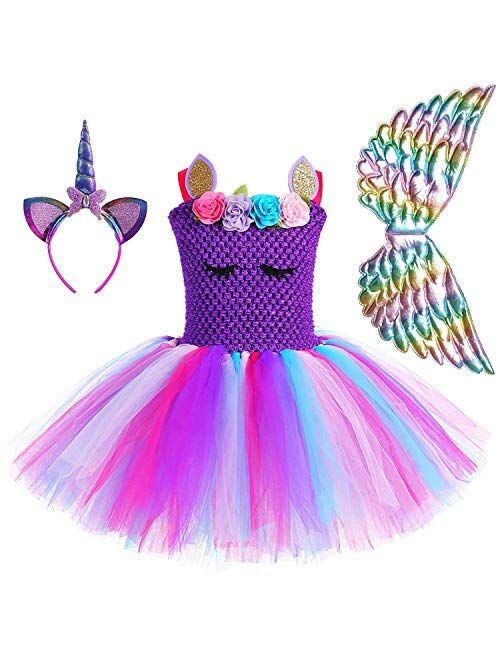 Jxstar Flower Unicorn Costume for Girls Pageant Princess Tutu Party Dresses