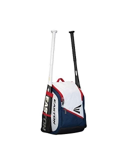 EASTON GAME READY YOUTH Bat & Equipment Backpack Bag, 2021, Baseball Softball, 2 Bat Pockets or for Water Bottles, Vented Main Compartment, Vented Shoe Pocket, Valuables 