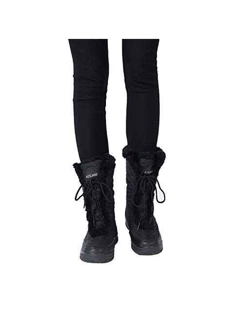 Shenda Women's Mid-Calf Nylon Fabric Snow Boots E7629