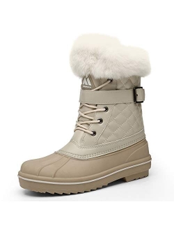 Men's Women's Snow Boots Outdoor Warm Mid-Calf Booties Anti-Skid Water Resistant Winter Shoes