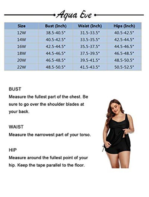 Aqua Eve Women Plus Size Flounce Bikini Swimsuits High Waisted Two Piece Bathing Suits