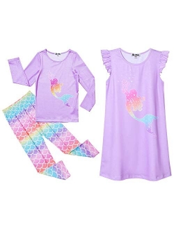 Pajamas for Girls Unicorn Pj Set Kids Long Sleeve Fall Winter Sleepwear
