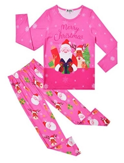 Pajamas for Girls Unicorn Pj Set Kids Long Sleeve Fall Winter Sleepwear