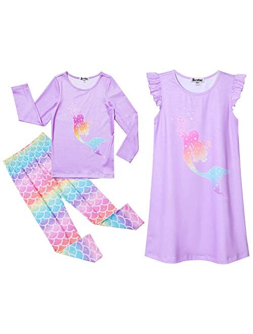 Jxstar Pajamas for Girls Unicorn Pj Set Kids Long Sleeve Fall Winter Sleepwear