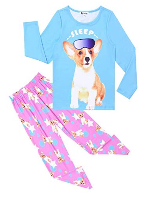 Jxstar Pajamas for Girls Unicorn Pjs Sets Little Kids Cotton Sleepwear