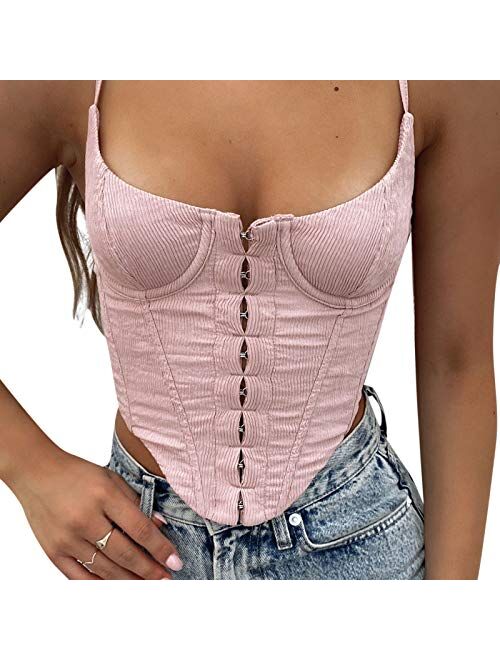 Women’s Corset Crop Top Sexy Push Up Bustier Tank Top