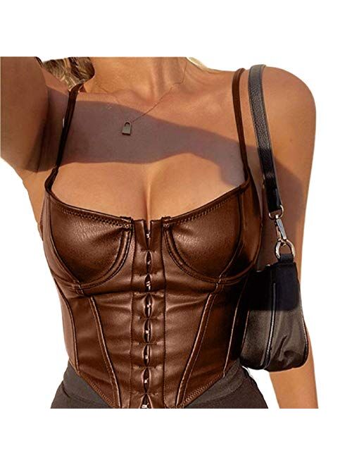 Women’s Corset Crop Top Sexy Push Up Bustier Tank Top