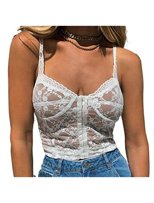 Women’s Corset Crop Top Sexy Push Up Bustier Tank Top