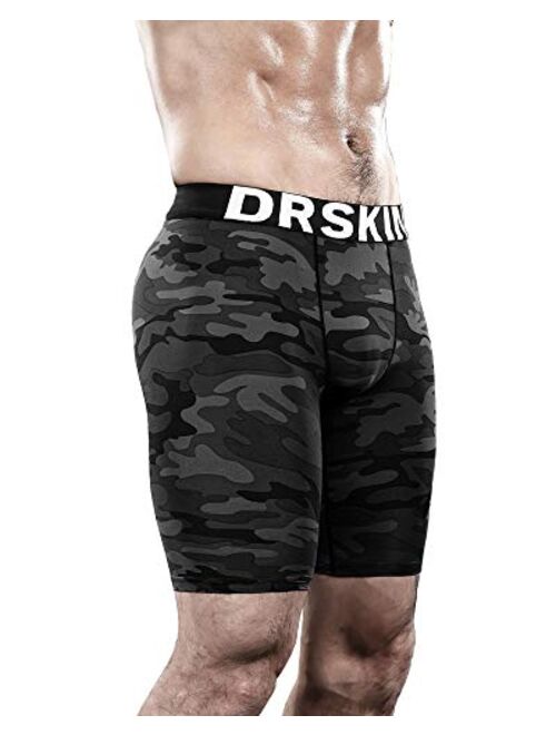 DRSKIN Men's 1 or 3 Pack Compression Shorts Sports Running Cool Dry Tights Pants Leggings Active Baselayer Rashguard