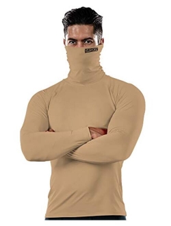 MASK Turtleneck Compression Shirts Top Dry Sports Baselayer Running Long Sleeve Thermal Cold Men