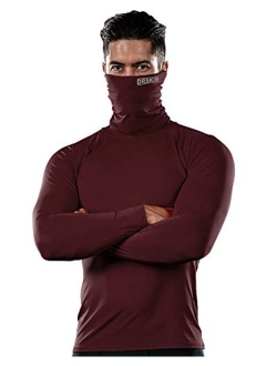 MASK Turtleneck Compression Shirts Top Dry Sports Baselayer Running Long Sleeve Thermal Cold Men