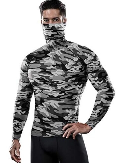 MASK Turtleneck Compression Shirts Top Dry Sports Baselayer Running Long Sleeve Thermal Cold Men