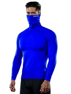 MASK Turtleneck Compression Shirts Top Dry Sports Baselayer Running Long Sleeve Thermal Cold Men