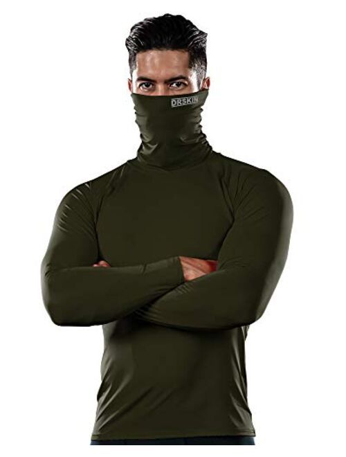 DRSKIN MASK Turtleneck Compression Shirts Top Dry Sports Baselayer Running Long Sleeve Thermal Cold Men