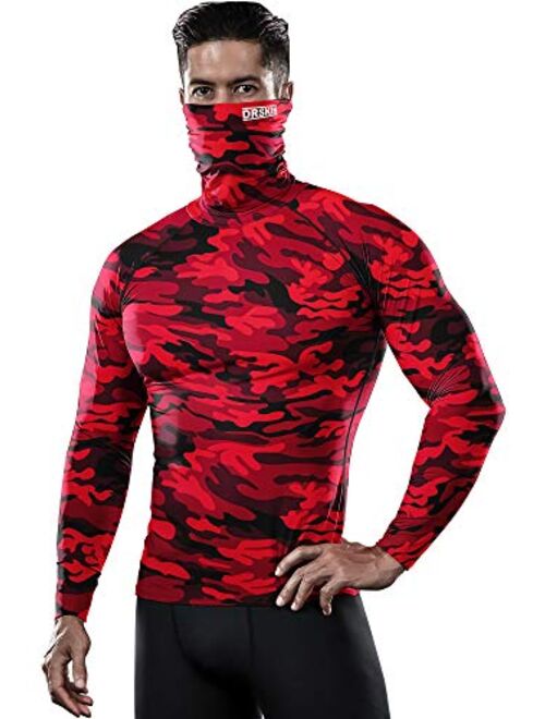 DRSKIN MASK Turtleneck Compression Shirts Top Dry Sports Baselayer Running Long Sleeve Thermal Cold Men