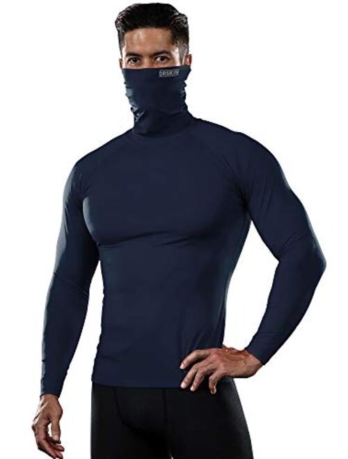 DRSKIN MASK Turtleneck Compression Shirts Top Dry Sports Baselayer Running Long Sleeve Thermal Cold Men