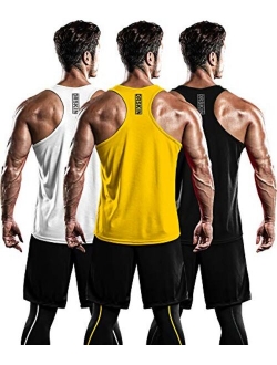 Men's 3 Pack Dry Fit Y-Back Muscle Tank Tops Mesh Sleeveless Gym Bodybuilding Training Athletic Workout Cool Shirts