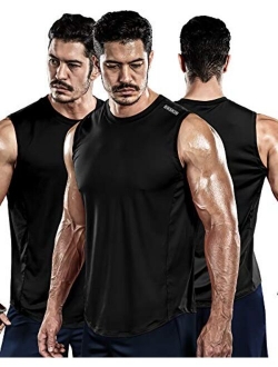 Men's 3 Pack Dry Fit Y-Back Muscle Tank Tops Mesh Sleeveless Gym Bodybuilding Training Athletic Workout Cool Shirts