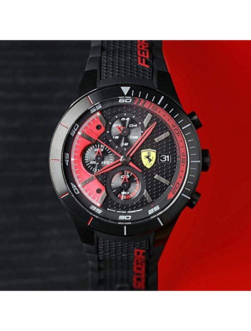 Ferrari Men's 0830260 REDREV EVO Analog Display Quartz Black Watch