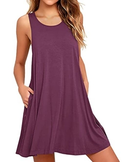 WEACZZY Women Summer Casual Swing T Shirt Dresses Beach Cover up Loose Dress