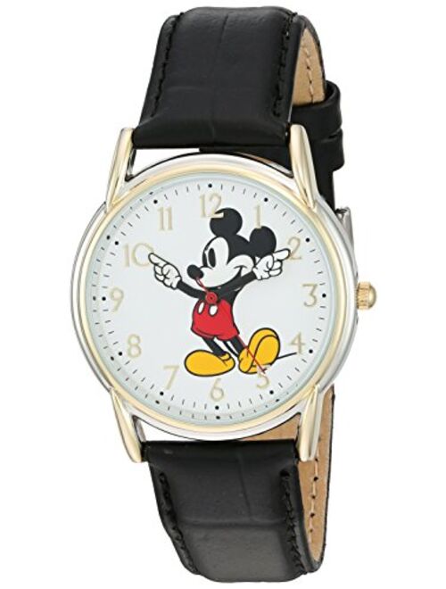 Disney Women's 'Mickey Mouse' Quartz Metal Watch, Color:Black (Model: W002755)