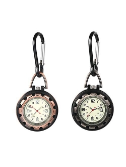 Clip On Quartz Watch for Men and Women Glow in The Dark Backpack Buckle Belt fob Watch for Doctors Nurses Chefs Hiking or Climbing