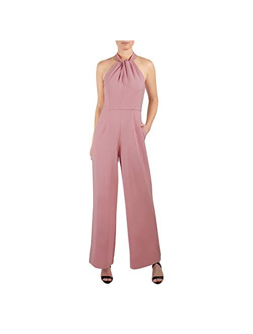 Julia Jordan Women's Twist Neck Halter Jumpsuit with Pockets